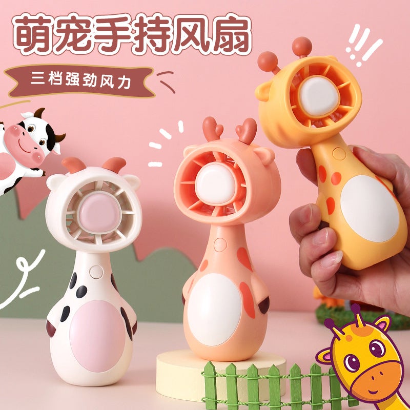 Summer Cute Cartoon Flower Fan Student Dormitory Desktop Small Fan Charging Usb Foldableing Mini Electric Fan - Image 1